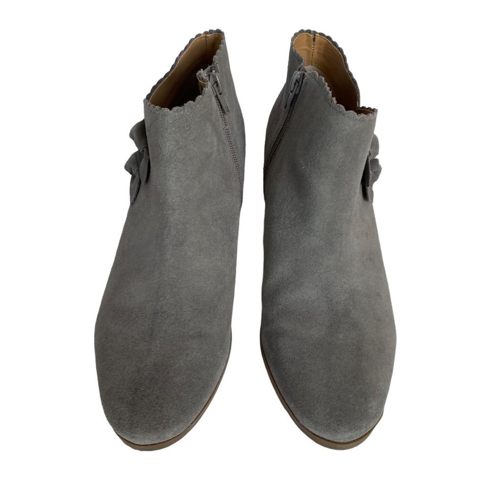 Jack Rogers Womens Booties Size 9.5 Kali Suede Ankle Boots Gray Chunky Heel - Picture 5 of 14